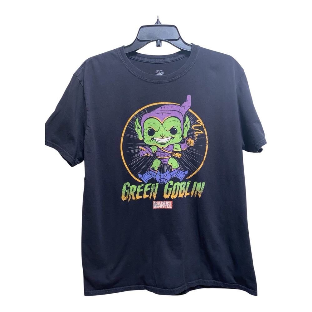 Funko‎ Pop! Tee Green Goblin Marvel Graphic T-shirt Spider-Man Villain (Black) L